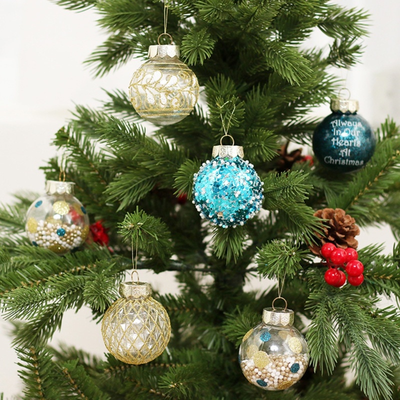 Set 25 Quả Cầu Tròn Có Đèn Sang Trọng Treo Trang Trí Cây Thông Noel