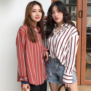 áo sơ mi ulzzang sơ mi nữ đẹp sơ mi sọc kẻ áo kiểu dáng Hàn Quốc