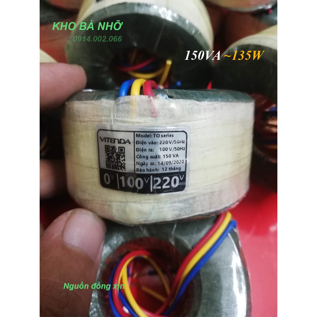 (150VA). Bộ đổi nguồn 220V sang 110V 150VA(135W) gắn trong cho quạt Nhật, lọc khí, Hút ẩm ... nguồn đồng xịn. Vitenda