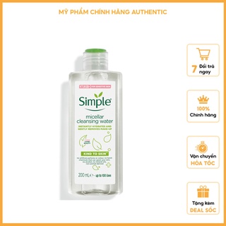 NƯỚC TẨY TRANG Simple Kind to Skin Micellar Cleansing Water 200ML MẪU 2020