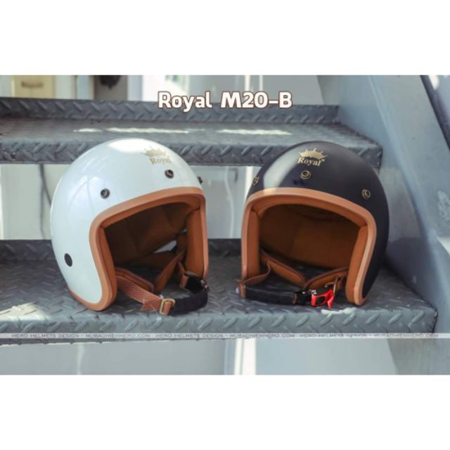 [CHÍNH HÃNG] MŨ BẢO HIỂM 3/4 ROYAL M20B ( LÓT THÁO RỜI VỆ SINH )