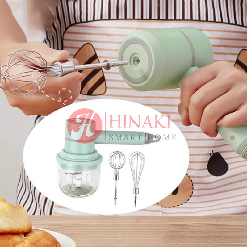 Máy xay thịt kèm đánh trứng mini sạc pin, xay thịt, xay tỏi ớt, xay đồ ăn dặm cho bé hiệu quả NB26