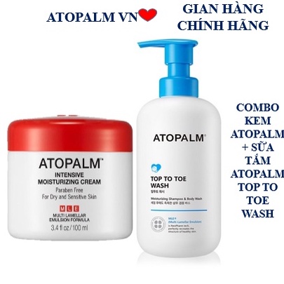 Combo kem Atopalm 100ml và sữa tắm gội 300ml