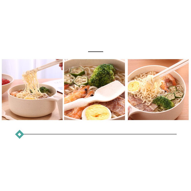 [0050] Bát úp mỳ tôm, bát ăn cơm lúa mạch-nhựa  kèm thìa, đũa, dĩa | BigBuy360 - bigbuy360.vn