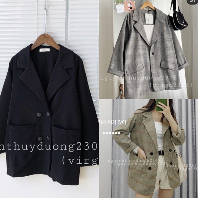 [Ảnh thật/Video]Áo Blazer 4 cúc loại 1 lớp/Áo vest nắp túi 1 lớp