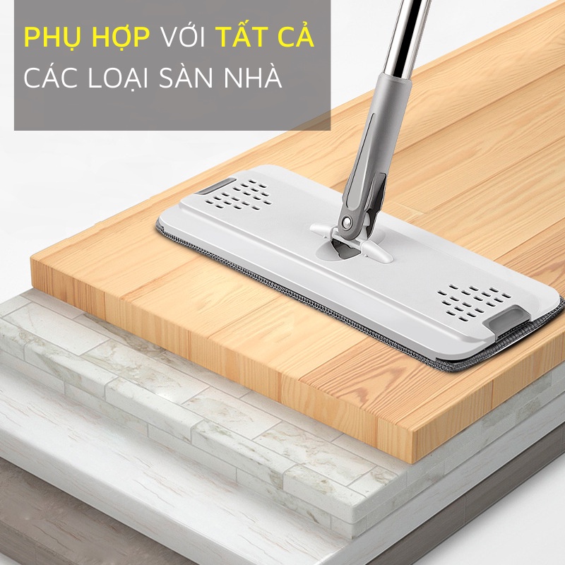 Cây Lau Nhà Tự Vắt Thông Minh MOPScratch Chổi Lau Nhà Tự Vắt Thông Minh Bộ Lau Nhà 360 Độ Cao Cấp Tặng Kèm Bông Lau