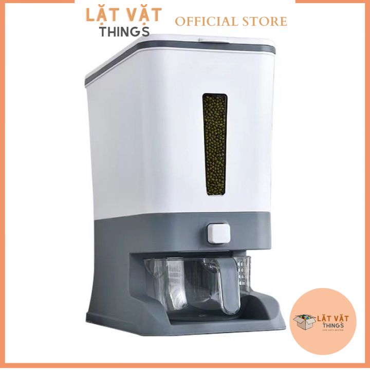 Thùng Đựng Gạo Thông Minh Hàng Cao Cấp Công Nghệ Nhật Bản Nắp Nhựa Kháng Khuẩn Dung Tích 12kg Lớn Dành Cho Gia Đình