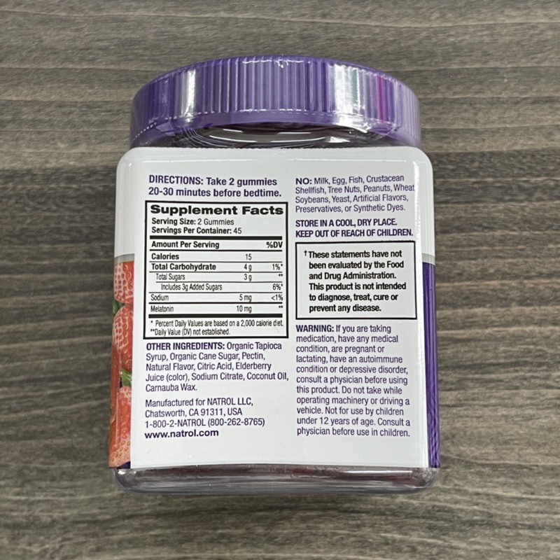 Kẹo ngủ Natrol Melatonin Gummies, hỗ trợ giấc ngủ, loại 10MG 90 viên