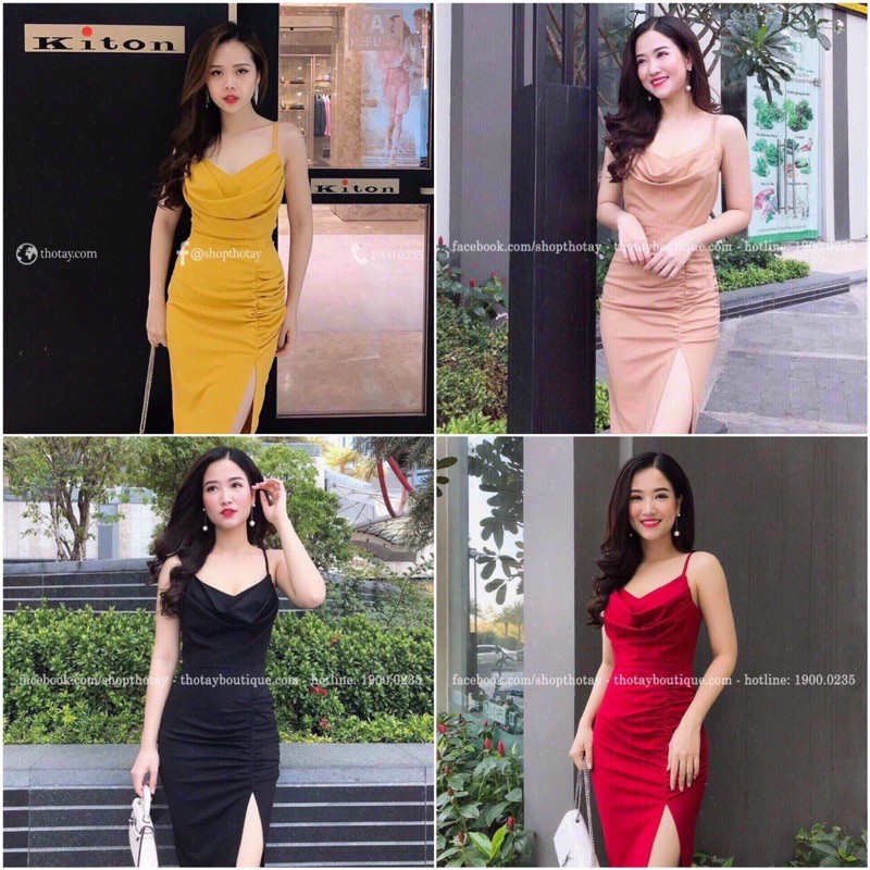 Đầm 2 Dây Cổ Đổ - HANU Clothing