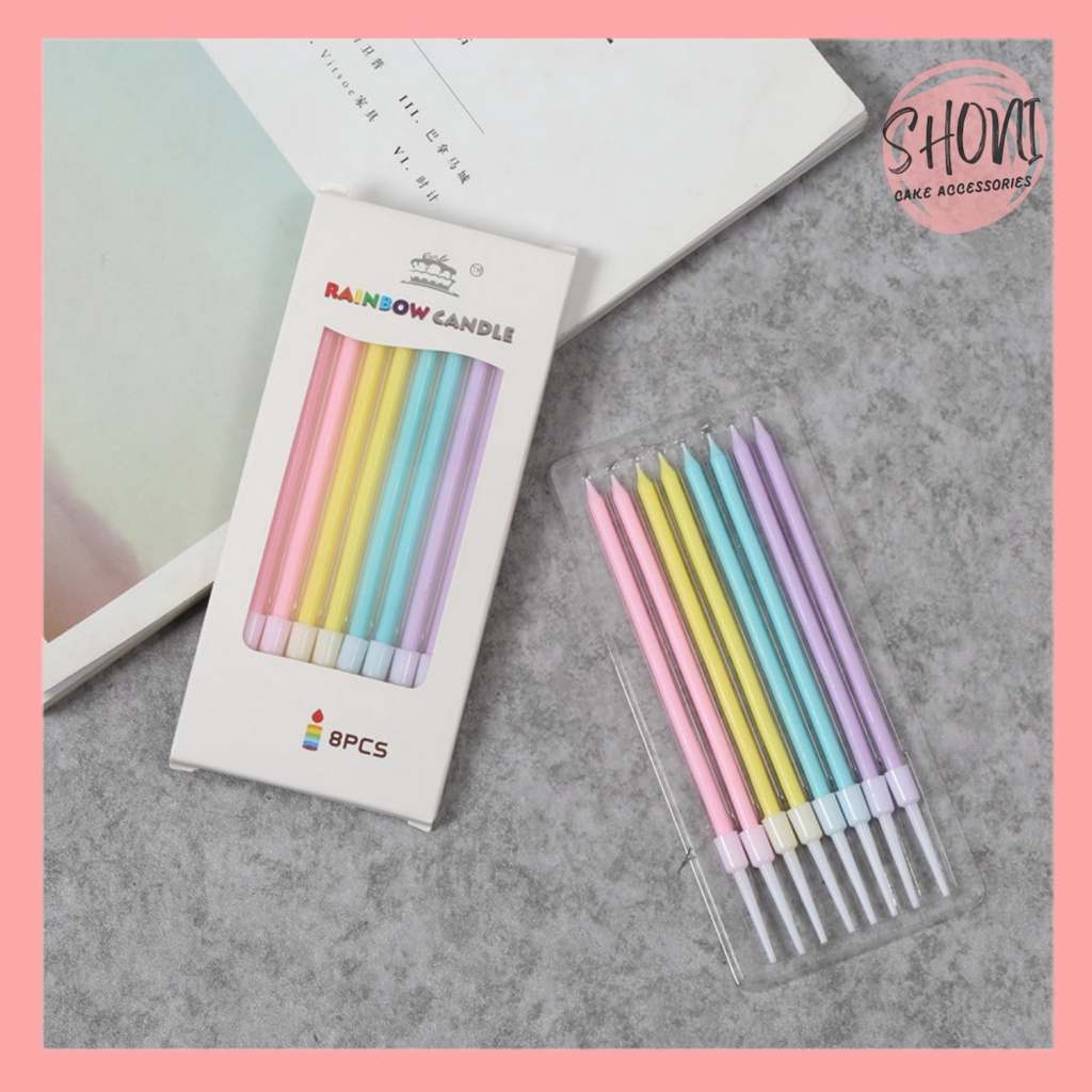 Nến Sinh Nhật Pastel Trang Trí Bánh Kem