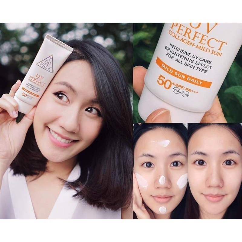 Kem Chống Nắng Top Face UV Perfect Collagen Mild Sun SPF 50+++ 70ml Hàn Quốc