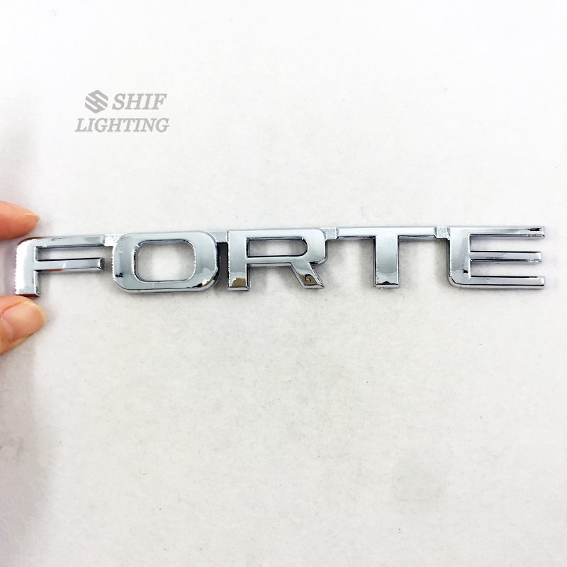 1 x ABS Chrome FORTE Letter Logo Car Auto Rear Trunk Lid Emblem Badge Sticker Decal Replacement For KIA