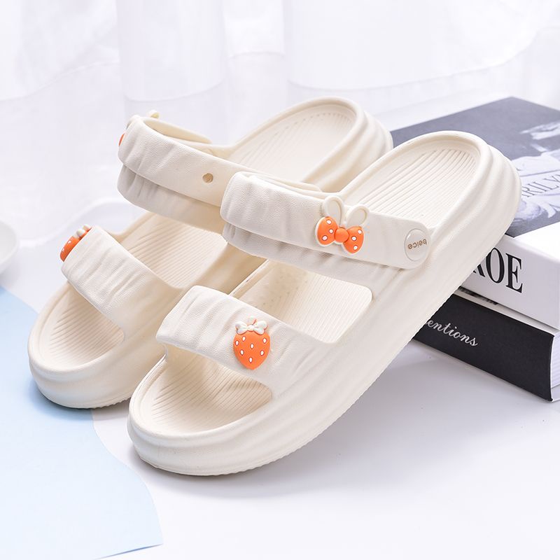 Dép Sandal Hở Ngón Họa Tiết Dâu Tây Nhỏ Dễ Thương Thời Trang Mùa Hè Cho Nữ