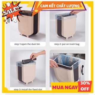Thùng rác gấp gọn treo cửa kẹp tủ đa năng thông minh tiện lợi nhựa cho phòng nhà bếp ô tô xe hơi