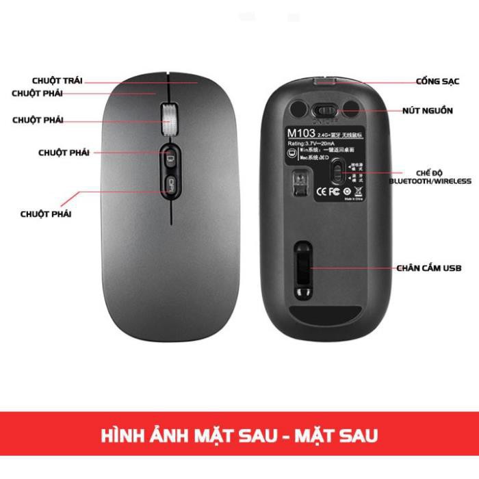[Chống Ồn Hàng Chính Hãng ] Chuột bluetooth ❤️BEST GEARS❤️ M103 không dây silent tự sạc cho laptop macbook ipad