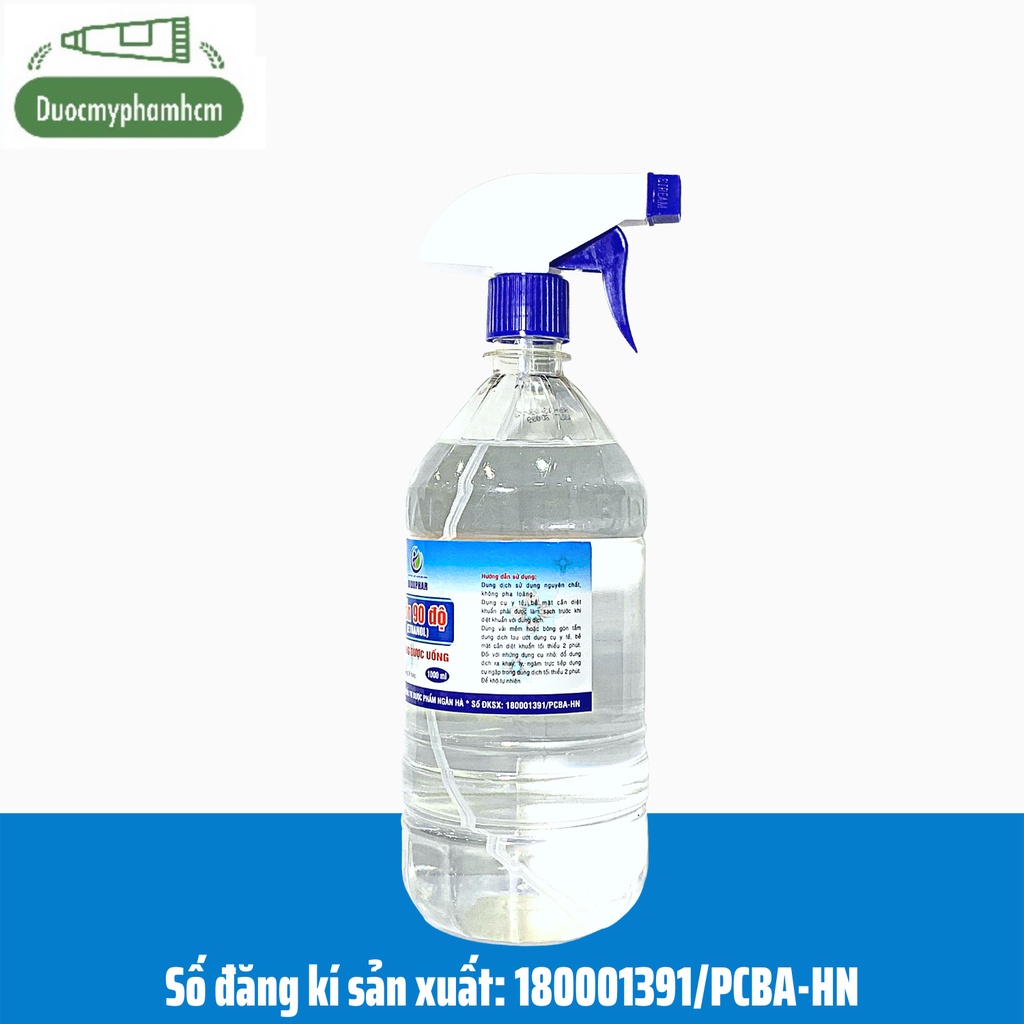 Cồn Ethanol Y Tế Sát Khuẩn Tinh Chất 70-90 Độ Có Vòi Xịt 1000ml