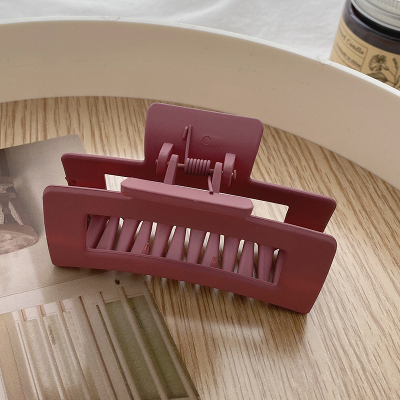 Kẹp tóc hình chữ nhật màu trơn đơn giản phong cách Hàn Quốc