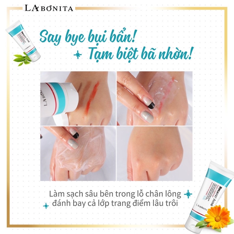 Sữa rửa mặt giảm mụn, phục hồi & dịu da - La Bonita Recover Acne Foam Cleanser 100ml