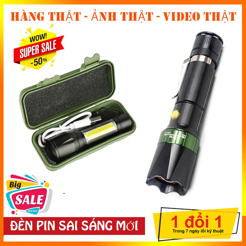 Đèn Pin Hợp kim Nhôm Mini T1 Zoom Siêu Sáng, Siêu Bền (HÀNG FULLBOX)