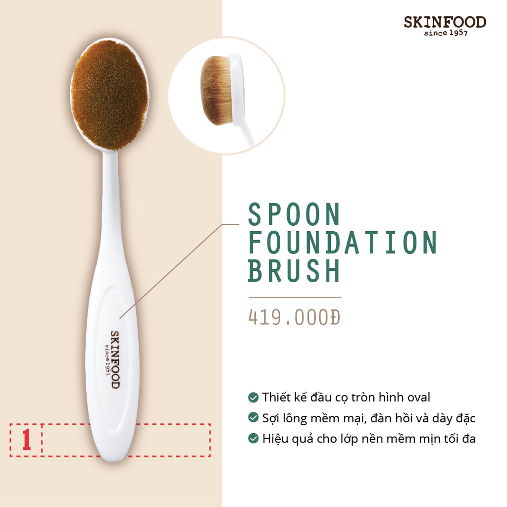 Cọ tán kem nền Skinfood Spoon Foundation Brush