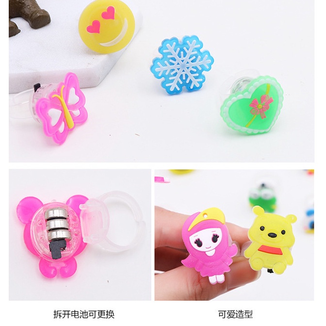 Nhẫn Hình Hoạt Hình Có Đèn LED Phát Sáng Cho Bé