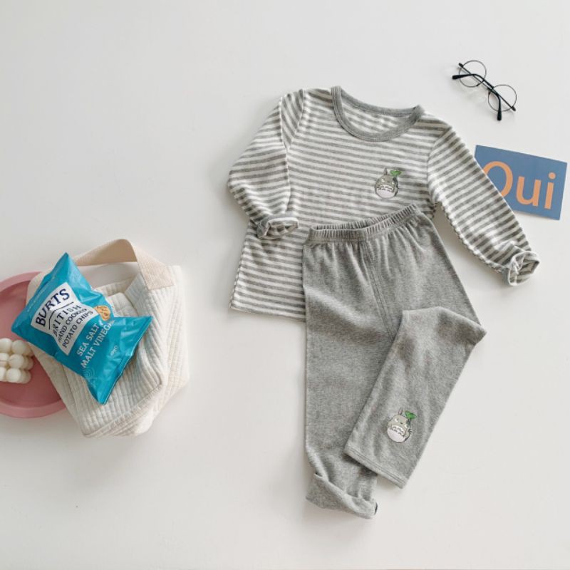 Bộ dài tay cotton xuất Nhật mềm đẹp cho bé trai, bé gái