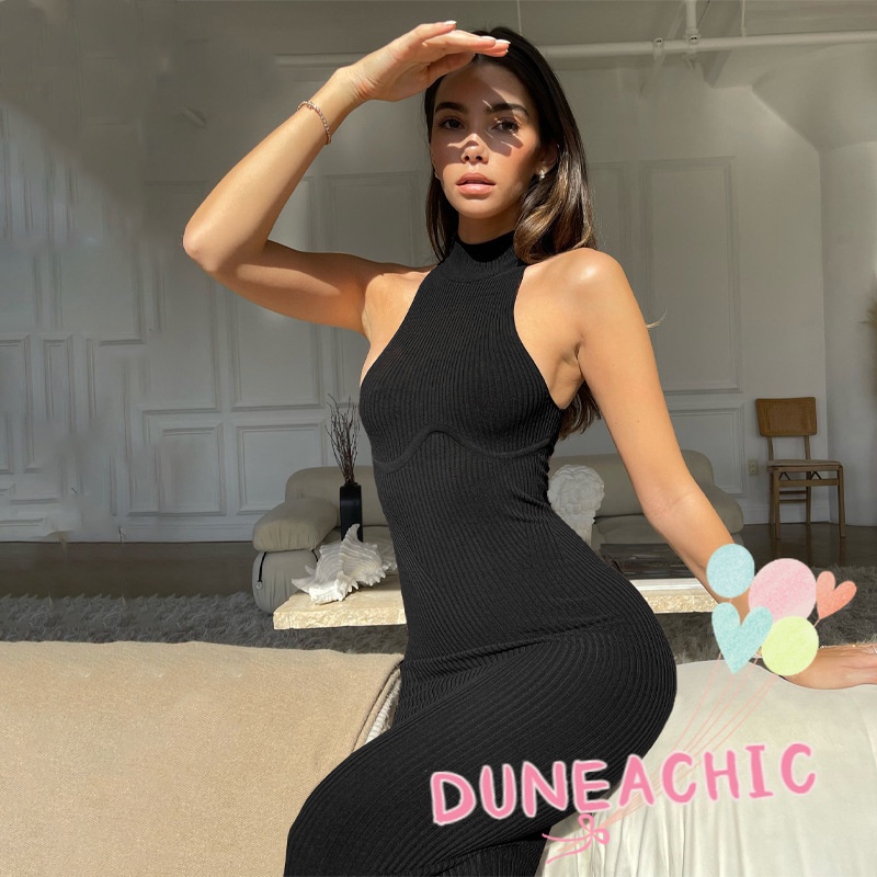 DUNEA Đầm sát nách hở lưng quyến rũ thời trang cho nữ