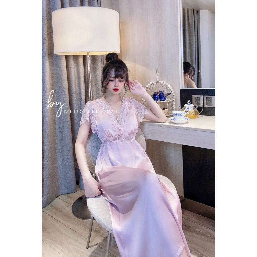 Váy ngủ lụa phối ren tay lỡ xinh MIEMMOC chuẩn hàng  QCCC - hàng có sẵn ( video+ảnh thật) | BigBuy360 - bigbuy360.vn