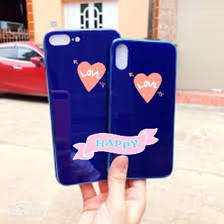 Ốp Lưng Điên Thoại 💖 𝘍𝘳𝘦𝘦𝘴𝘩𝘪𝘱 💖 Ốp Kính Viền Dẻo Cùng Màu Với Lưng Máy Iphone 6 Plus Màu Xanh Dương