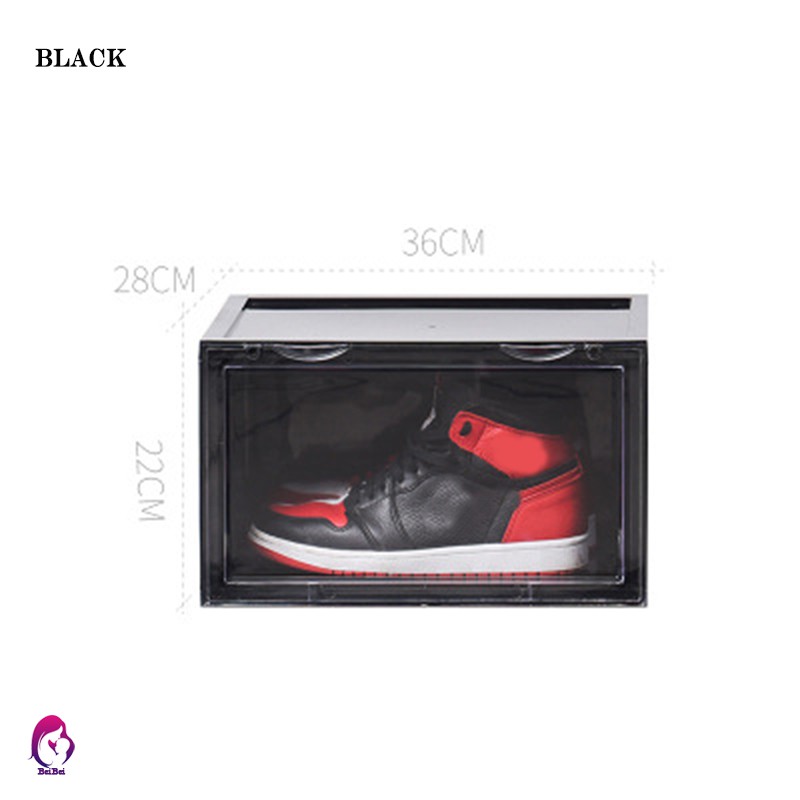 ♦♦ Sneaker Shoe Box Acrylic Sneaker Display Box Shoes Storage Case Organizers Stackable Foldable