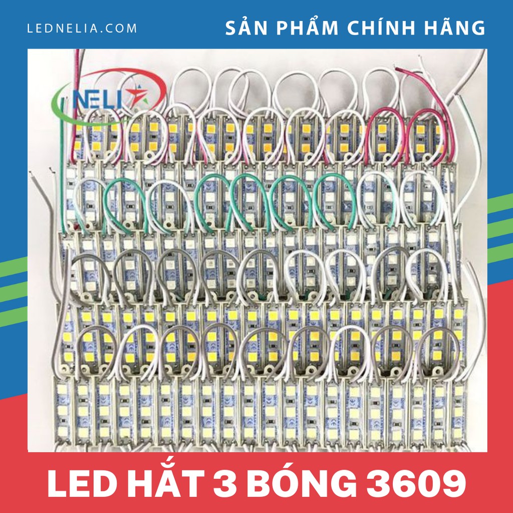 [DÂY 20 CỤM] Cụm LED Hắt 3 Bóng Kích Thước 3609 Chip Led 5054 Siêu Sáng