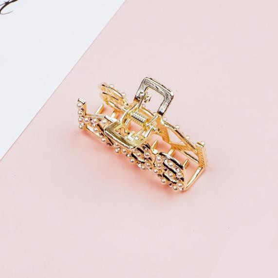 [Hàng Xịn, Giá Tốt] Kẹp Càng Cua Đính Hạt Nhân Tạo Phong Cách Hàn Quốc Họa Tiết Chữ - Mã KT005