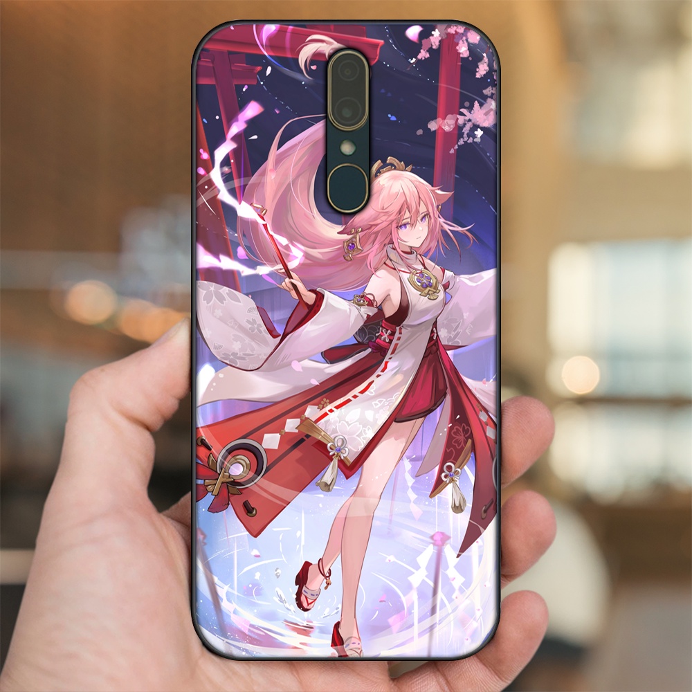 Ốp lưng Oppo F11 viền đen in hình Yae Miko Genshin Impact