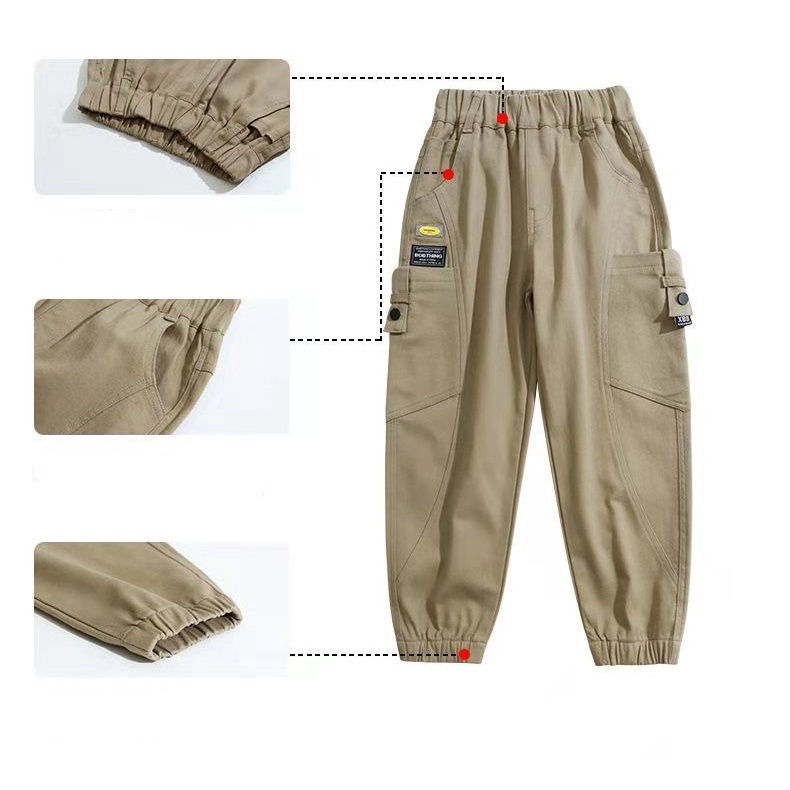 Quần Dài Thể Thao Dáng Rộng Phong Cách Mới Thời Trang Xuân Thu Cho Bé Trai