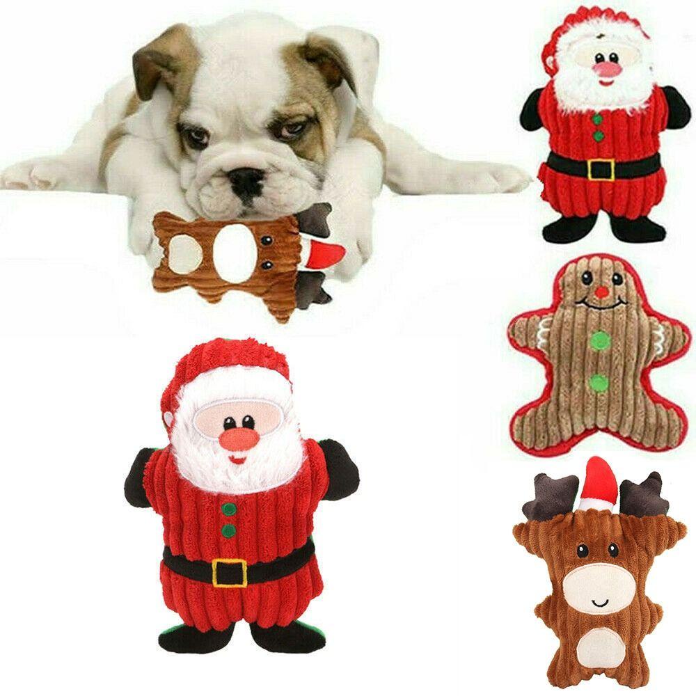 Đồ Chơi Nhồi Bông Mềm Mại Phát Ra Âm Thanh Hình Ông Già Noel Vui Nhộn Cho Cún Cưng
