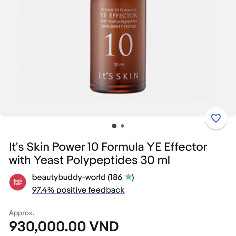 Tinh chất nấm lên men & men bia dưỡng sáng, cấp ẩm, mờ thâm & khoẻ da It's Skin Power 10 Formula Yeast Effector 30ml