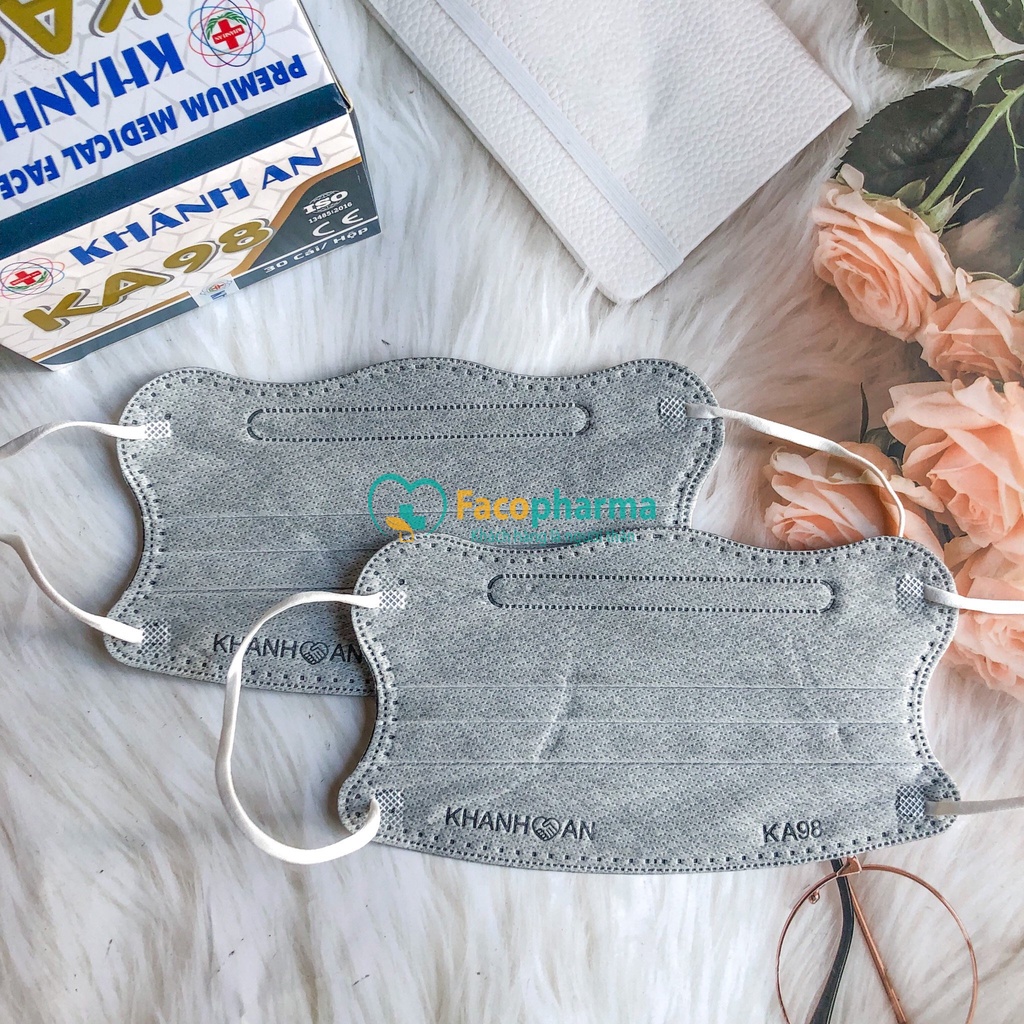 Khẩu trang khánh an thùng 300 cái chống tia uv hình cua siêu cute 4 lớp kháng khuẩn Khánh An KA98 chống nắng KAKA98O