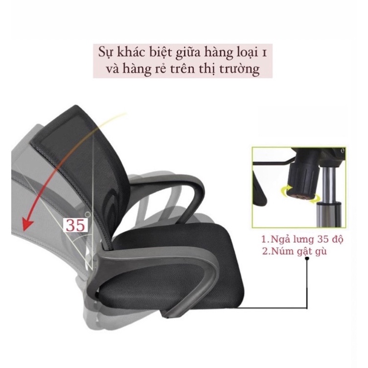Ghế xoay văn phòng lưng lưới ô vuông hàng loại 1