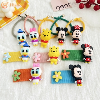 Bộ phụ kiện Hishop 2 món gồm dây buộc tóc + kẹp tóc trang trí họa tiết nhân vật hoạt hình DISNEY đáng yêu