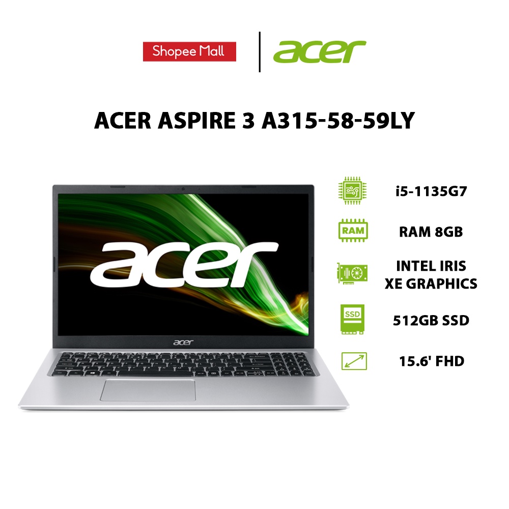 [ELBAU7 giảm 7%] Laptop Acer Aspire 3 (A315-58-59LY) i5-1135G7 |Intel Iris Xe Graphics