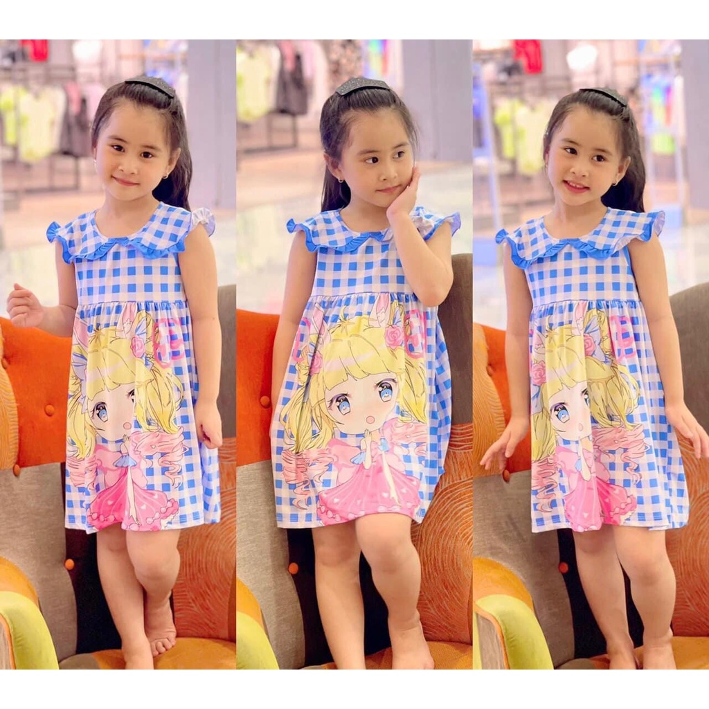 Váy suông caro cho bé gái size đại từ 8-28kg