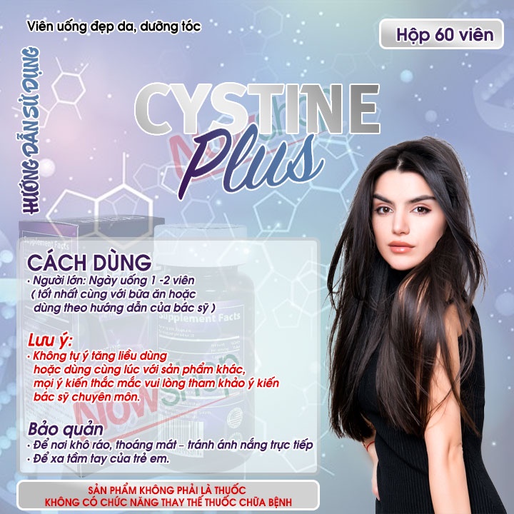 Viên uống đẹp da dưỡng tóc Cystine Plus USA giúp giảm bã nhờn và sạm nám cung cấp dưỡng chất ngăn ngừa gãy và rụng tóc