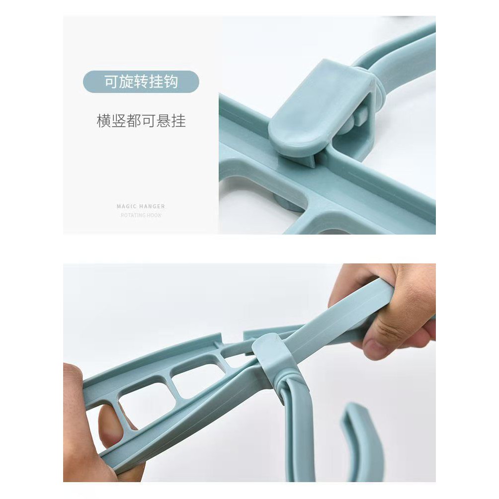 Móc phơi đồ, Móc treo quần áo 9 lỗ thông minh xoay 360 độ tiết kiệm không gian