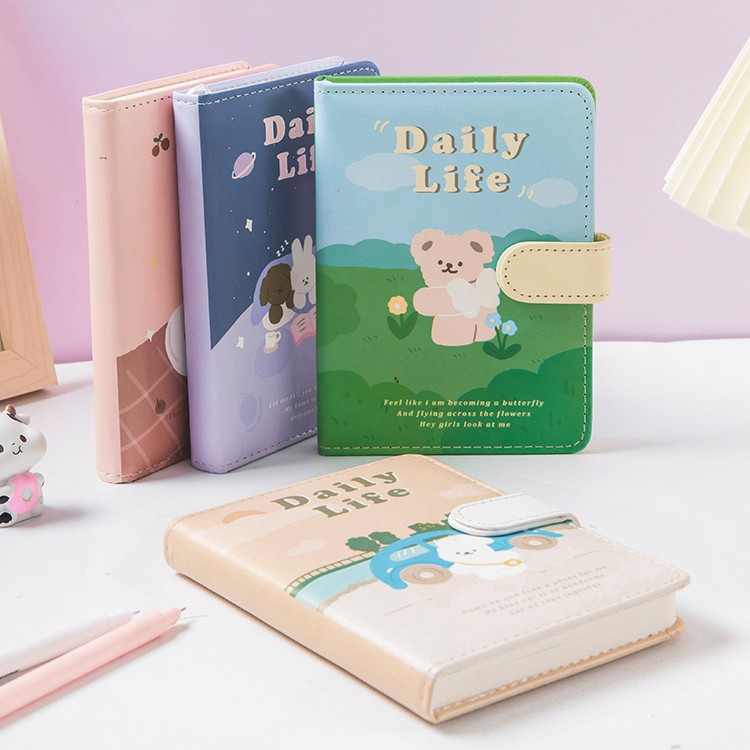 Sổ tay journal MIAO'S LITTLE FOREST sổ bìa da 192 trang cute trang trí nhật ký bullet journal MNB218