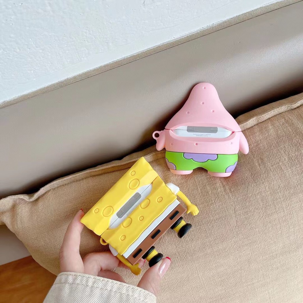 Vỏ Bảo Vệ Hộp Sạc Tai Nghe Airpods 1 / 2 / Pro Hình Spongebob Xinh Xắn | BigBuy360 - bigbuy360.vn