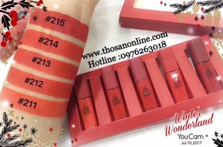 SON 3CE RED _SET SON 5 CÂY MINI