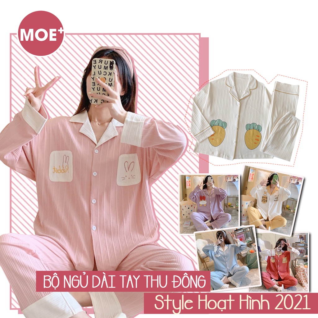 CÓ BIGSIZE_Bộ Ngủ Pyjama Dài Tay Thu Đông Style Hoạt Hình 2021 | BigBuy360 - bigbuy360.vn