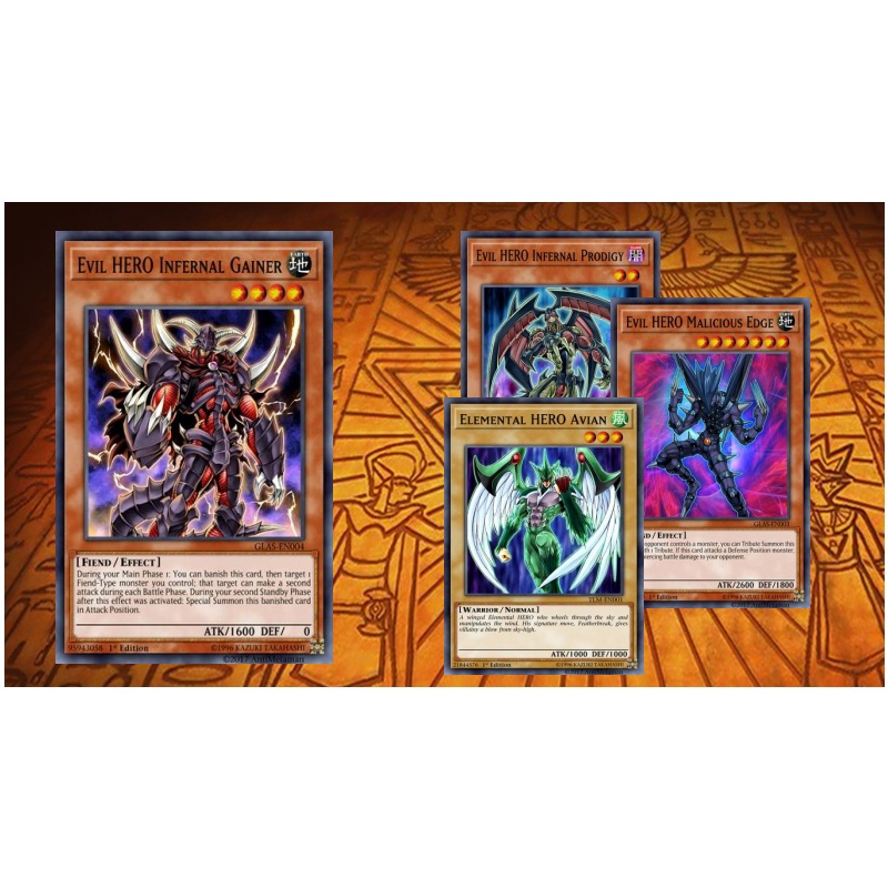 Yugioh - Bộ Bài Evil Hero tiếng Nhật của Dark Juudai gồm 40 lá main và 14 extra