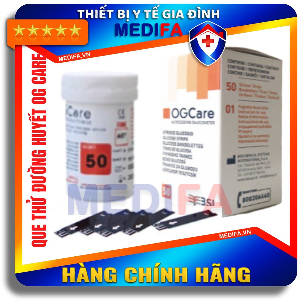 💥[Hàng CH, Giá đại lý] Hộp 50 Que thử đường huyết OGCARE 50 QUE, hàng chuẩn hãng, date dài