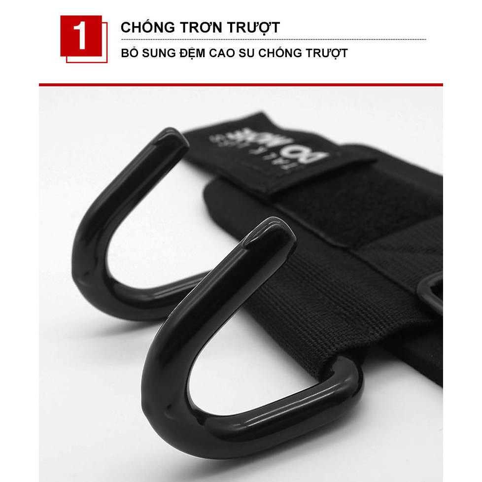Dây cuốn cổ tay có móc thép AOLIKES 7642, đai hỗ trợ nâng tạ, tập gym đu xà tại nhà, tâp lưng, hàng chính hãng